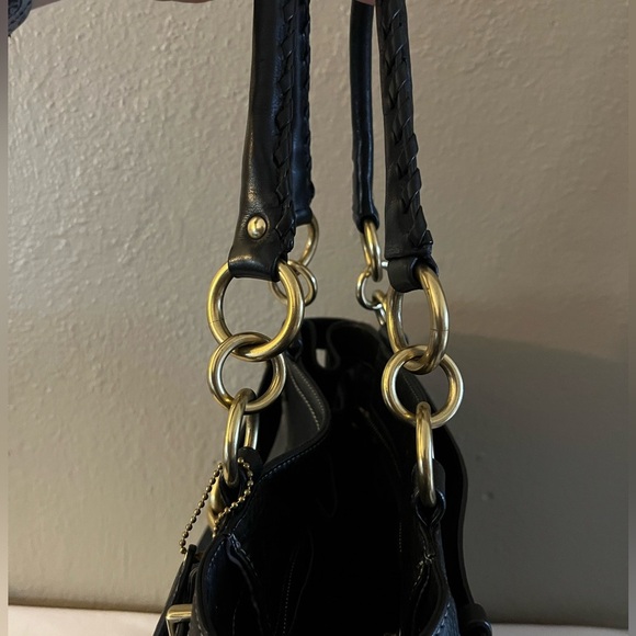 Coach Hamptons Patchwork Carryall Black Leather Gold Hardware Tote - Picture 12 of 17